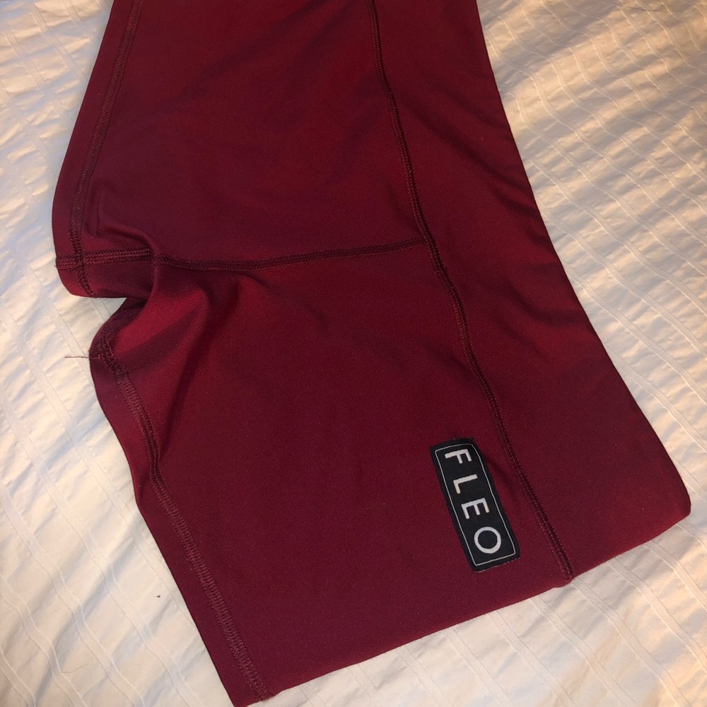 FLEO shorts. “Deep Red” size medium
